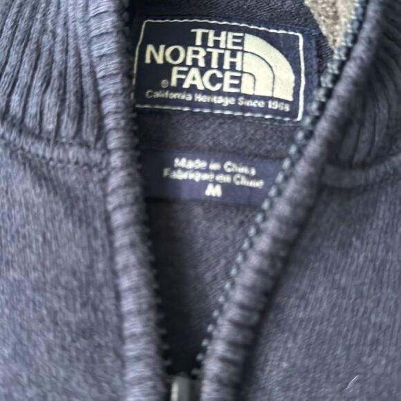 The North Face 1/4 Zip Wool Cotton Fleece Navy Size Medium - Picture 2 of 6
